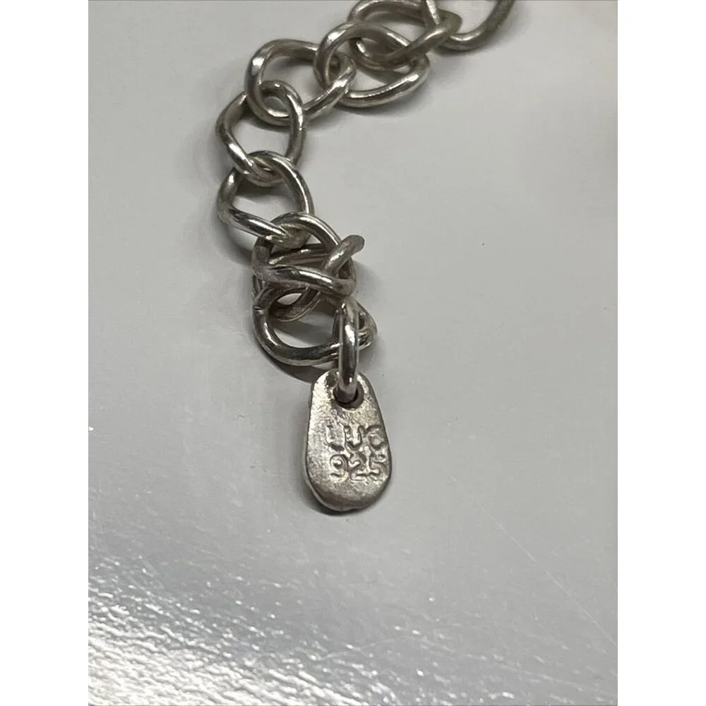 Lucas Lamenth black Faceted Glass Pearl Natural Stone Necklace LUC‎ 925 AL4.2